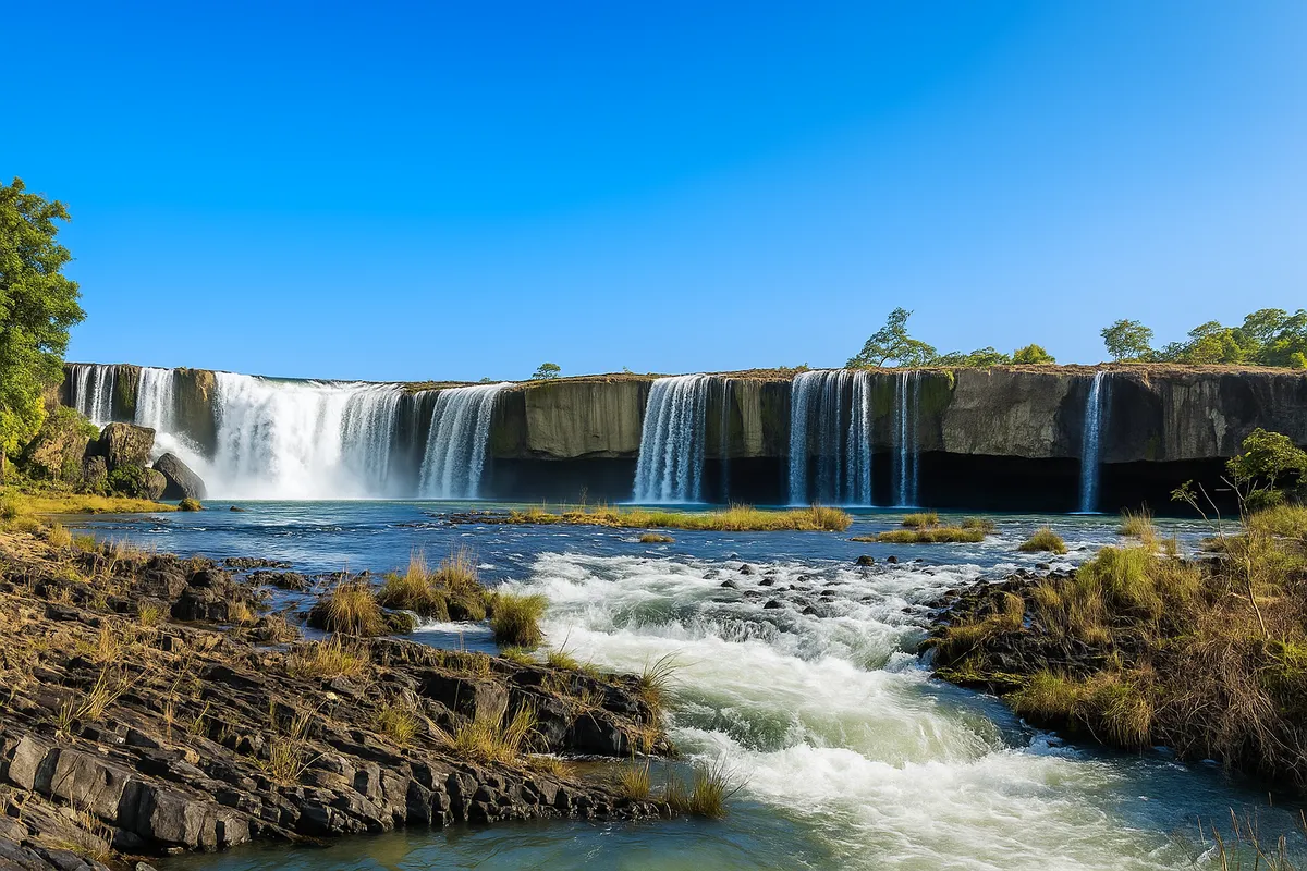 Dray Nur waterfall is breathtakingly beautiful in the sunny season of the Central Highlands