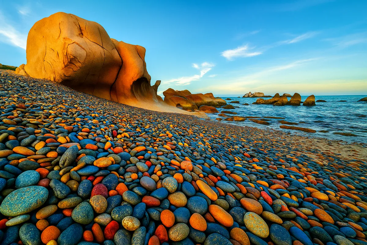 Beautiful natural rock beaches for virtual check-in
