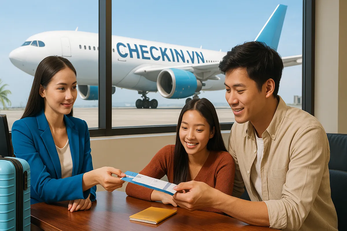 Check-in instructions when buying airline tickets through an agent